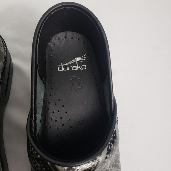 Dansko Patent Leather Professional Block Print Clogs - Picture 8 of 12